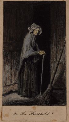 Old Woman with Cane, c1860-1895. Creator: Thomas Hovenden