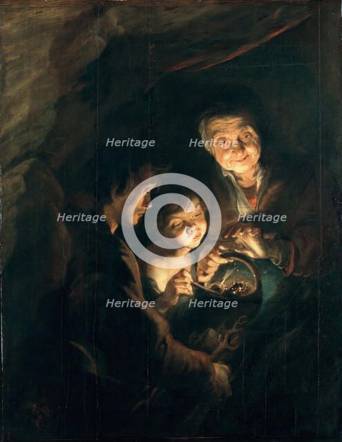 Old Woman with a Basket of Coal, c. 1616-1618. Artist: Rubens, Pieter Paul (1577-1640)
