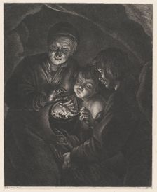 Old Woman with a Brazier, after Rubens, 18th century. Creator: Pierre François Basan