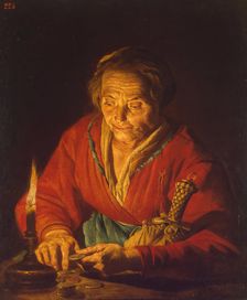 Old Woman with a Candle, 1640. Creator: Matthias Stomer