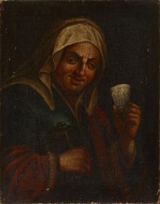 Old Woman with a Mug, 18th century. Creator: Unknown