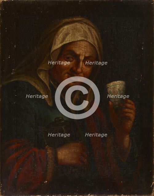 Old Woman with a Mug, 18th century. Creator: Unknown.