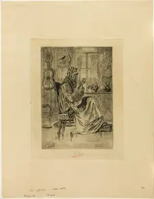 Old Woman with a Needle, September 1876. Creator: Félicien Rops