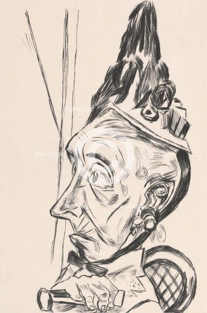 Old Woman with Bonnet (Alte Frau mit Kapothut), 1920. Creator: Max Beckmann.