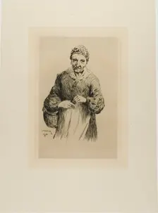 Old Woman with Basket, 1878. Creator: Gaston la Touche