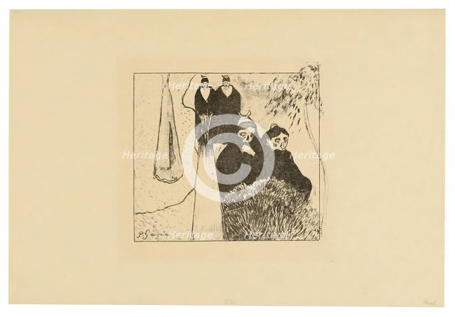 Old Women of Arles, from the Volpini Suite, 1889, printed after 1911. Creator: Paul Gauguin.