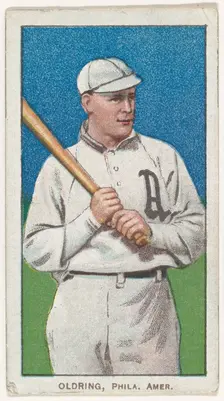 Oldring, Philadelphia, American League, from the White Border series (T206) for the Ame..., 1909-11. Creator: American Tobacco Company