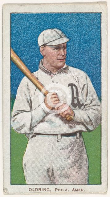 Oldring, Philadelphia, American League, from the White Border series (T206) for the Ame..., 1909-11. Creator: American Tobacco Company.