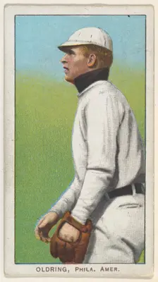Oldring, Philadelphia, American League, from the White Border series (T206) for the Ame..., 1909-11. Creator: American Tobacco Company