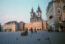 Oldtown square in Prague in the evening. Artist: CM Dixon
