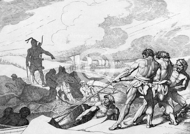 Oleg of Novgorod's campaign against Constantinople, before 1839. Artist: Bruni, Fyodor Antonovich (1800-1875)