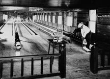 Olentangy Park bowling alleys, Columbus, Ohio, between 1895 and 1910. Creator: Unknown