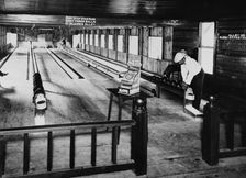Olentangy Park bowling alleys, Columbus, Ohio, between 1895 and 1910. Creator: Unknown