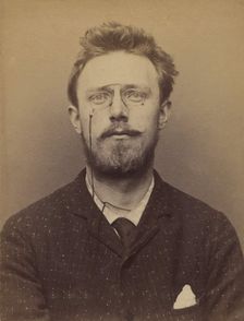 Olguéni Gustave. 24 ans, né à Sala (Suède) le 24-5-69. Artiste-peintre. Anarchiste. 14-3-94., 1894. Creator: Alphonse Bertillon