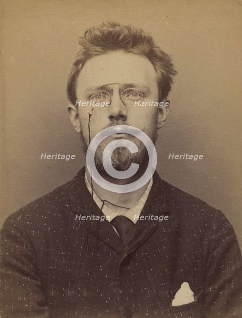 Olguéni Gustave. 24 ans, né à Sala (Suède) le 24-5-69. Artiste-peintre. Anarchiste. 14-3-94., 1894. Creator: Alphonse Bertillon.