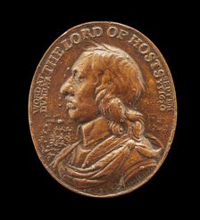Oliver Cromwell, Commemorating the Victory at the Battle of Dunbar [obverse], 1650. Creator: Thomas Simon