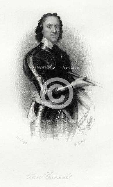 Oliver Cromwell, English soldier and statesman, 19th century. Artist: Lodge