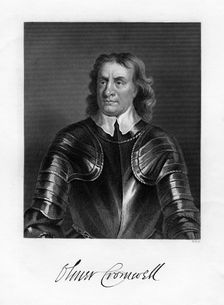 Oliver Cromwell, English soldier and statesman, 19th century. Artist: W Holl