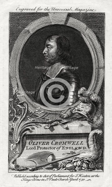 Oliver Cromwell, Lord Protector of England, 1750.  Creator: Unknown.