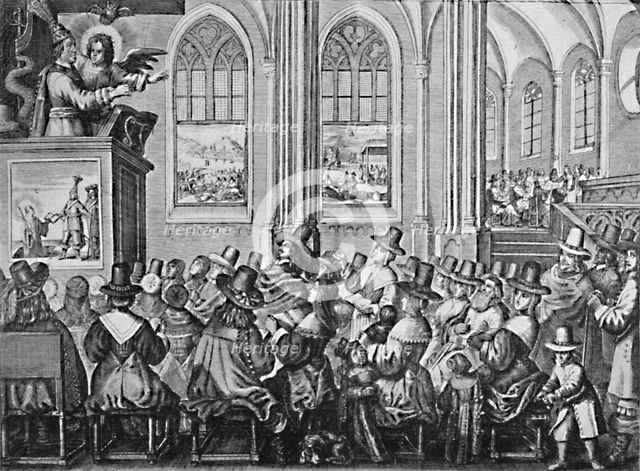 'Oliver Cromwell Preaching', c1650, (1903). Artist: Unknown.