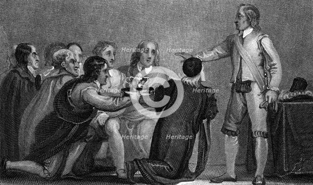 Oliver Cromwell rejecting the crown, 1650s. Artist: Unknown