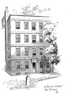 Oliver Goldsmith's house, 2 Brick Court, Temple, London, 1912. Artist: Frederick Adcock