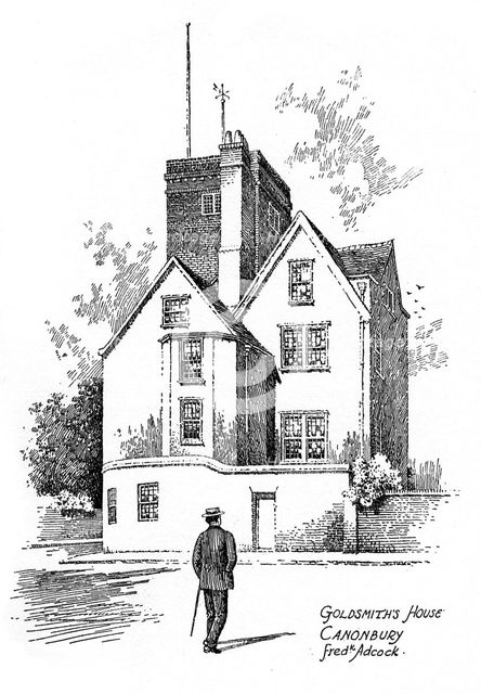 Oliver Goldsmith's house, Canonbury, Islington, 1912. Artist: Frederick Adcock