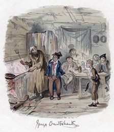 Oliver Twist c1838.Artist: George Cruikshank