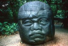 Olmec carved head from La Venta, Pre-Columbian, Central America, 1150-800 BC