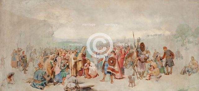 Olof Skötkonung's baptism. Creator: Axel Henrik Kulle.