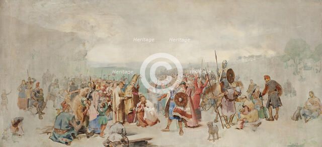 Olof Skötkonung's baptism. Creator: Axel Henrik Kulle.