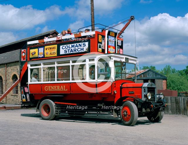 Open top bus, Beamish Museum, Stanley, County Durham. Creator: Peter Thompson.