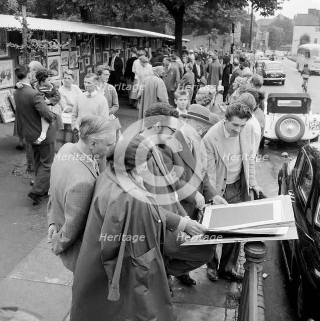 Open-air art exhibition, Hampstead Heath, London, 1957-1962. Artist: John Gay