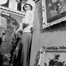 Open-air art exhibition, Hampstead, London, 1960-1965. Artist: John Gay
