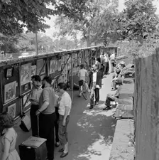 Open-air art exhibition, Hampstead, London, 1962-1964. Artist: John Gay