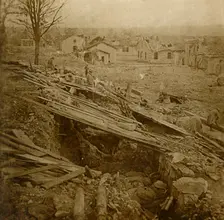 Open-air dormitory at Tavannes Fort, Verdun, northern France, c1914-c1918