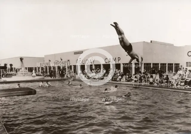 Open air swimming pool at Butlins, Skegness, Lincolnshire, 1936. Artist: Unknown