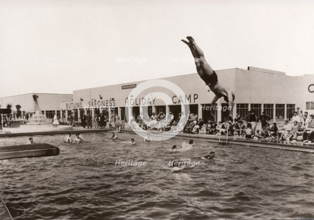 Open air swimming pool at Butlins, Skegness, Lincolnshire, 1936. Artist: Unknown