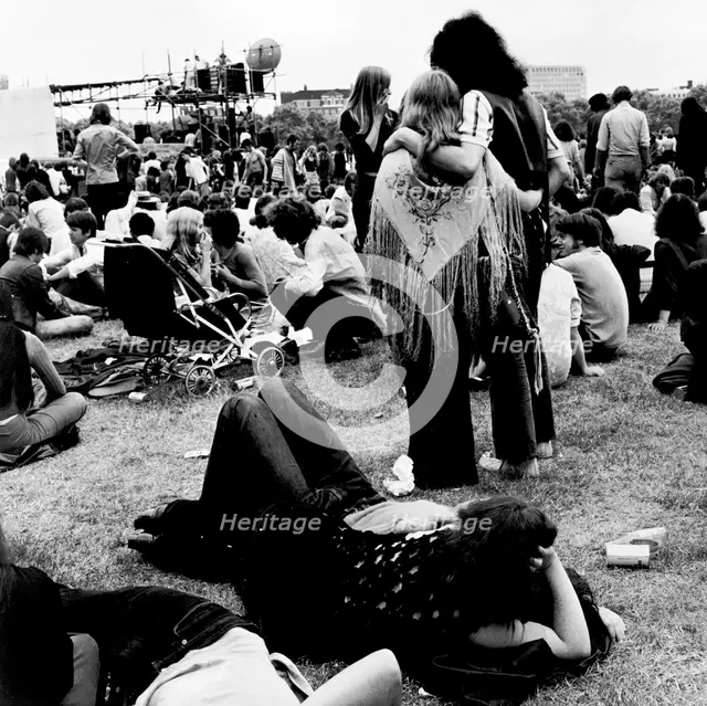 Open air pop festival, London, 1970. Creator: Henry Grant.