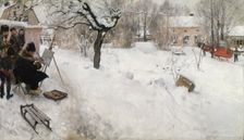 Open-Air Painter. Winter-Motif from Åsögatan 145, Stockholm, 1886. Creator: Carl Larsson