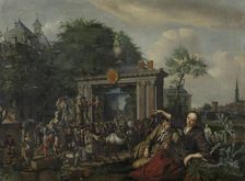 Open-air theatre performance, 1670-1698. Creator: Matthys Naiveu