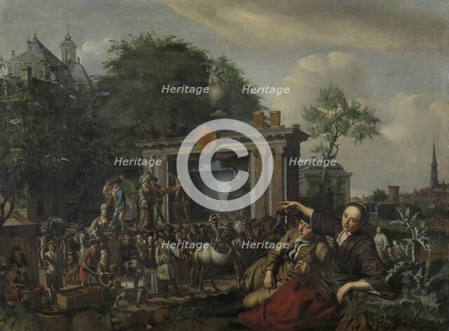 Open-air theatre performance, 1670-1698.  Creator: Matthys Naiveu.
