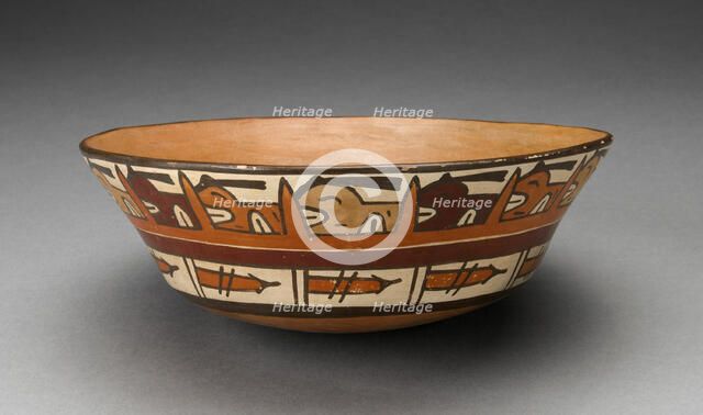 Open Bowl with Rows of Repeated Abstract Motifs, 180 B.C./A.D. 500. Creator: Unknown.