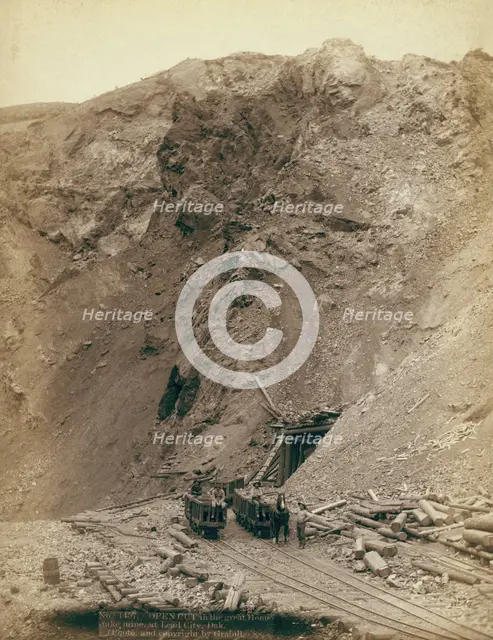 Open cut in the great Homestake mine, at Lead City, Dak, 1888. Creator: John C. H. Grabill.