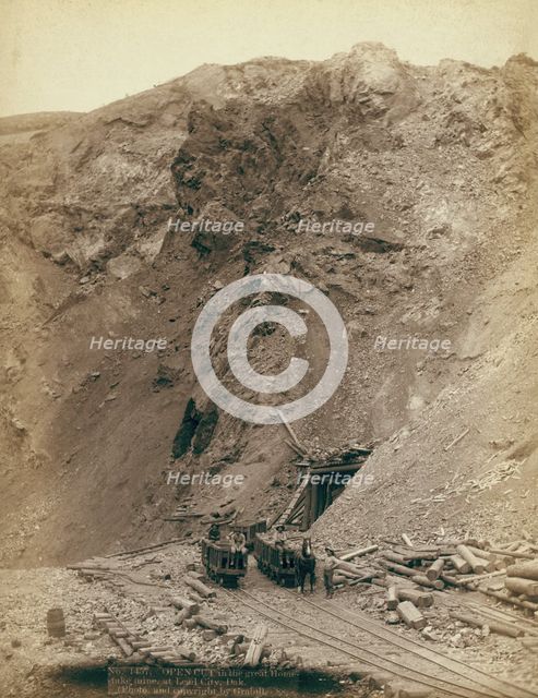 Open cut in the great Homestake mine, at Lead City, Dak, 1888. Creator: John C. H. Grabill.