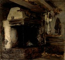 Open fireplace, 1870-1871. Creator: Karl Emanuel Jansson