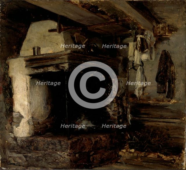 Open fireplace, 1870-1871. Creator: Karl Emanuel Jansson.