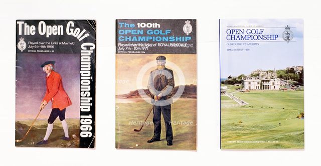 Open golf championship programmes, 1980s. Creator: Unknown.