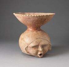 Open-Necked Vessel in the Form of a Human Head, Possibly Deceased, c. A.D. 200. Creator: Unknown