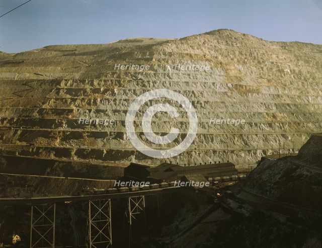 Open-pit workings of the Utah Copper Company, Bingham Canyon, Utah, 1942. Creator: Andreas Feininger.